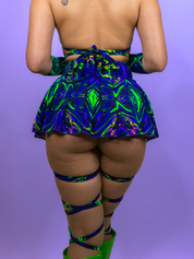 CONJUNTO DE FALDA CON REMOLINO CÓSMICO DE 3 PIEZAS