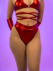 CRIMSON HIGH WAIST THONG