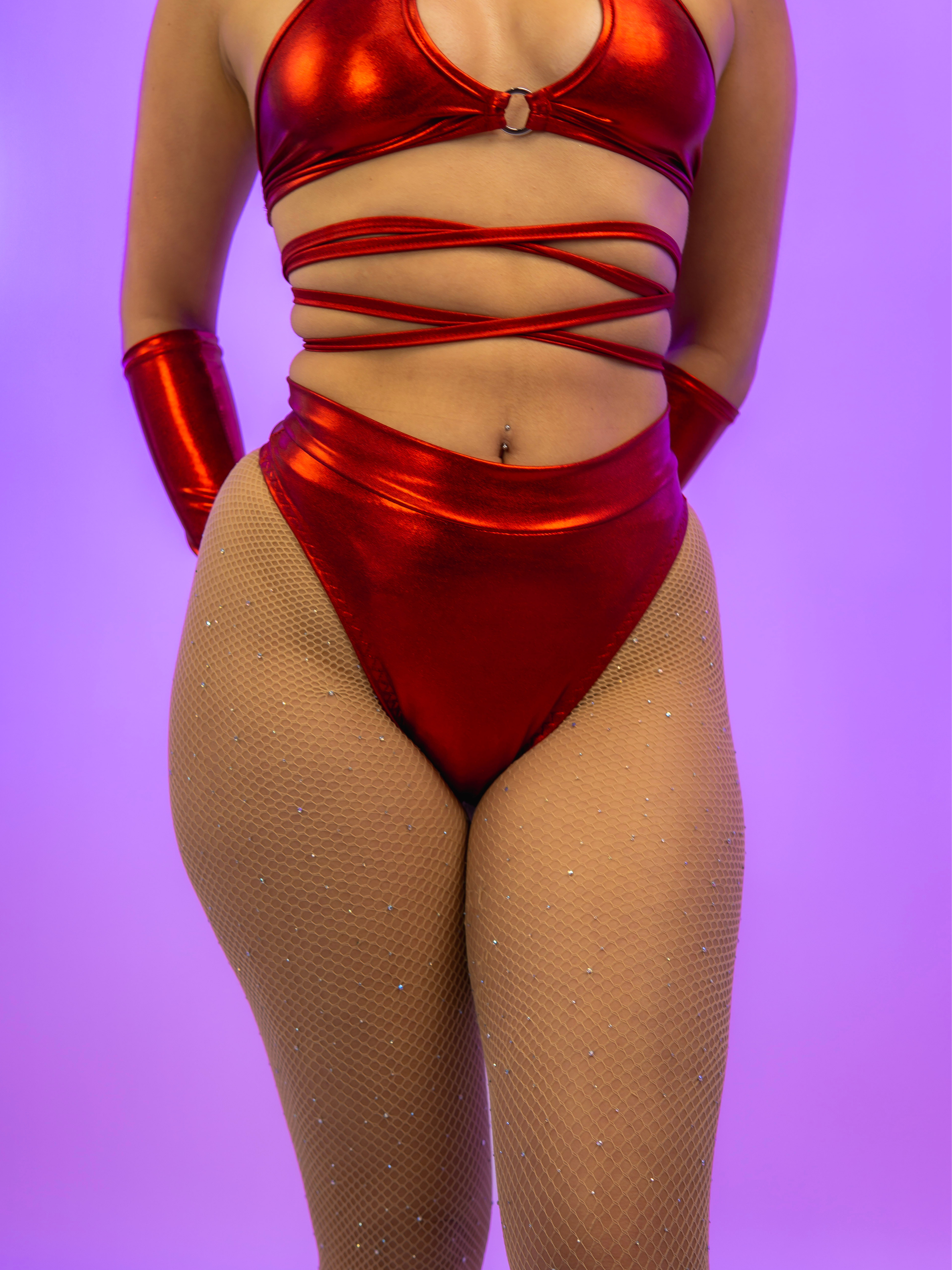 CRIMSON HIGH WAIST THONG