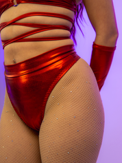 CRIMSON HIGH WAIST THONG