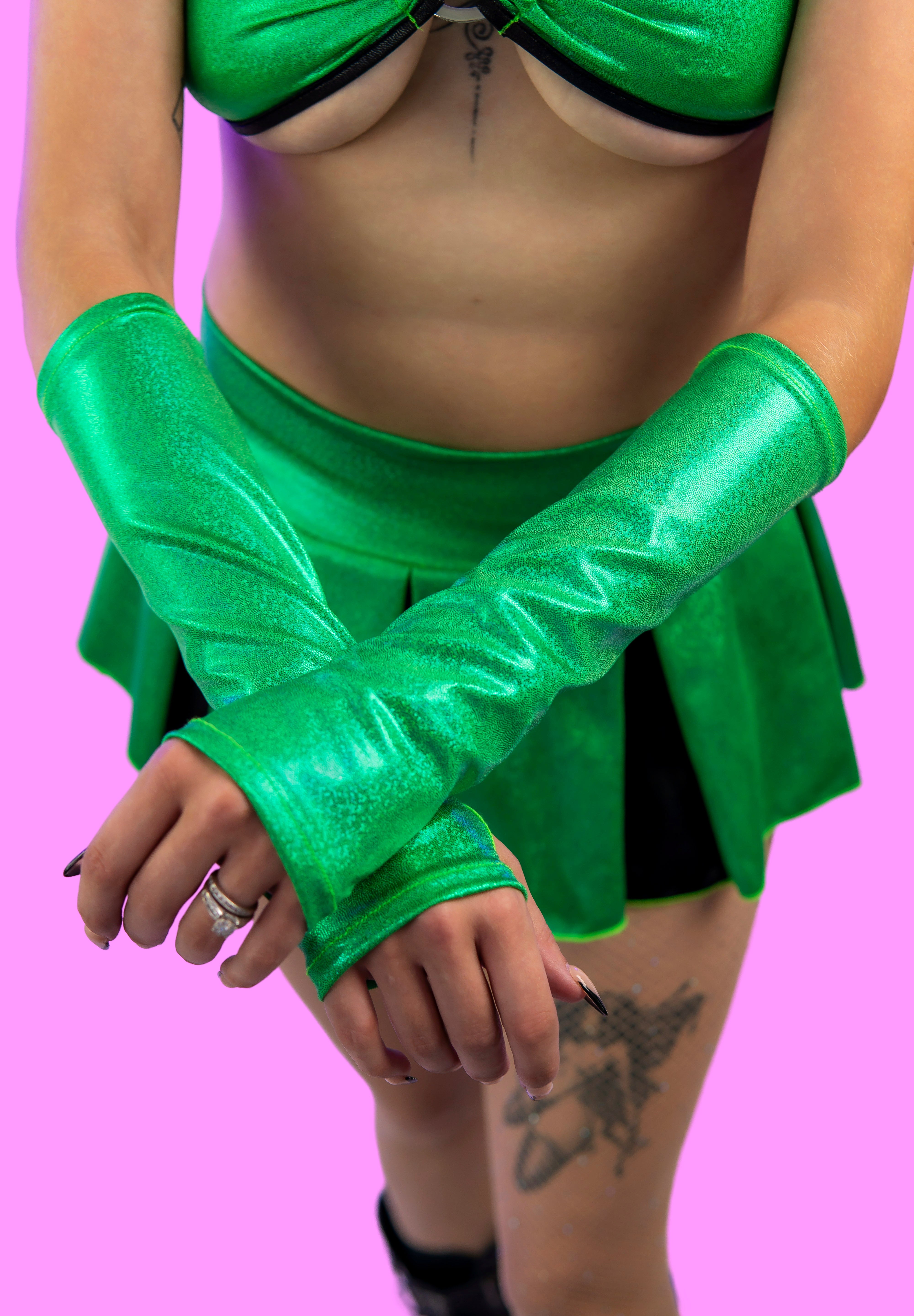 LIME HOLO GLOVES