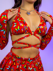TRIANGLE O-RING FLUTTER TOP