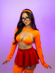 BRAINY BABE 3 PC | Triangle Top, Shrug and Skirt