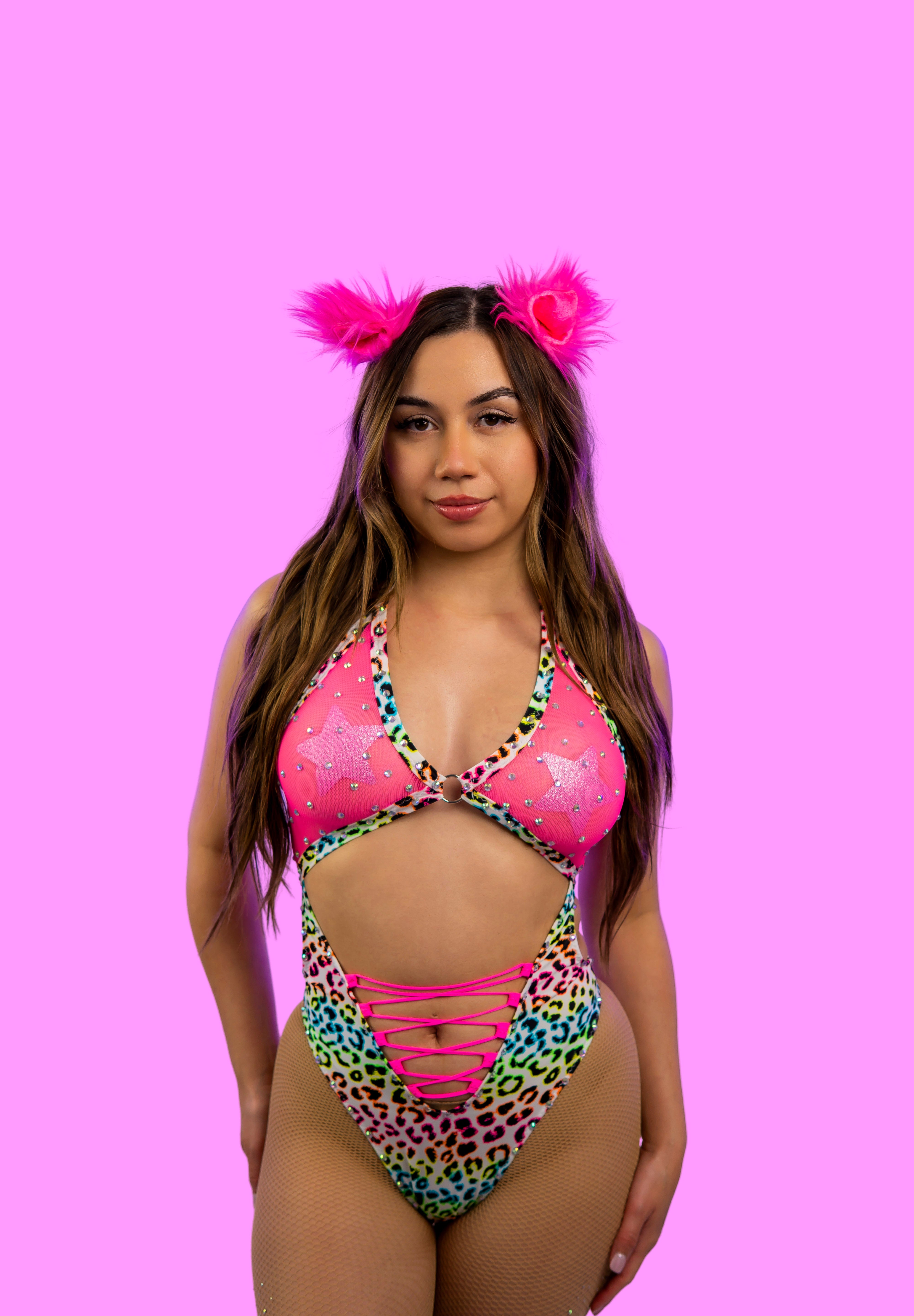 CANDY LEOPARD O-RING BODYSUIT | EXTRA TIME