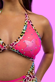 CANDY LEOPARD O-RING BODYSUIT | EXTRA TIME