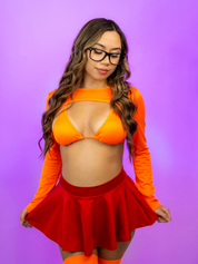 BRAINY BABE 3 PC | Triangle Top, Shrug and Skirt