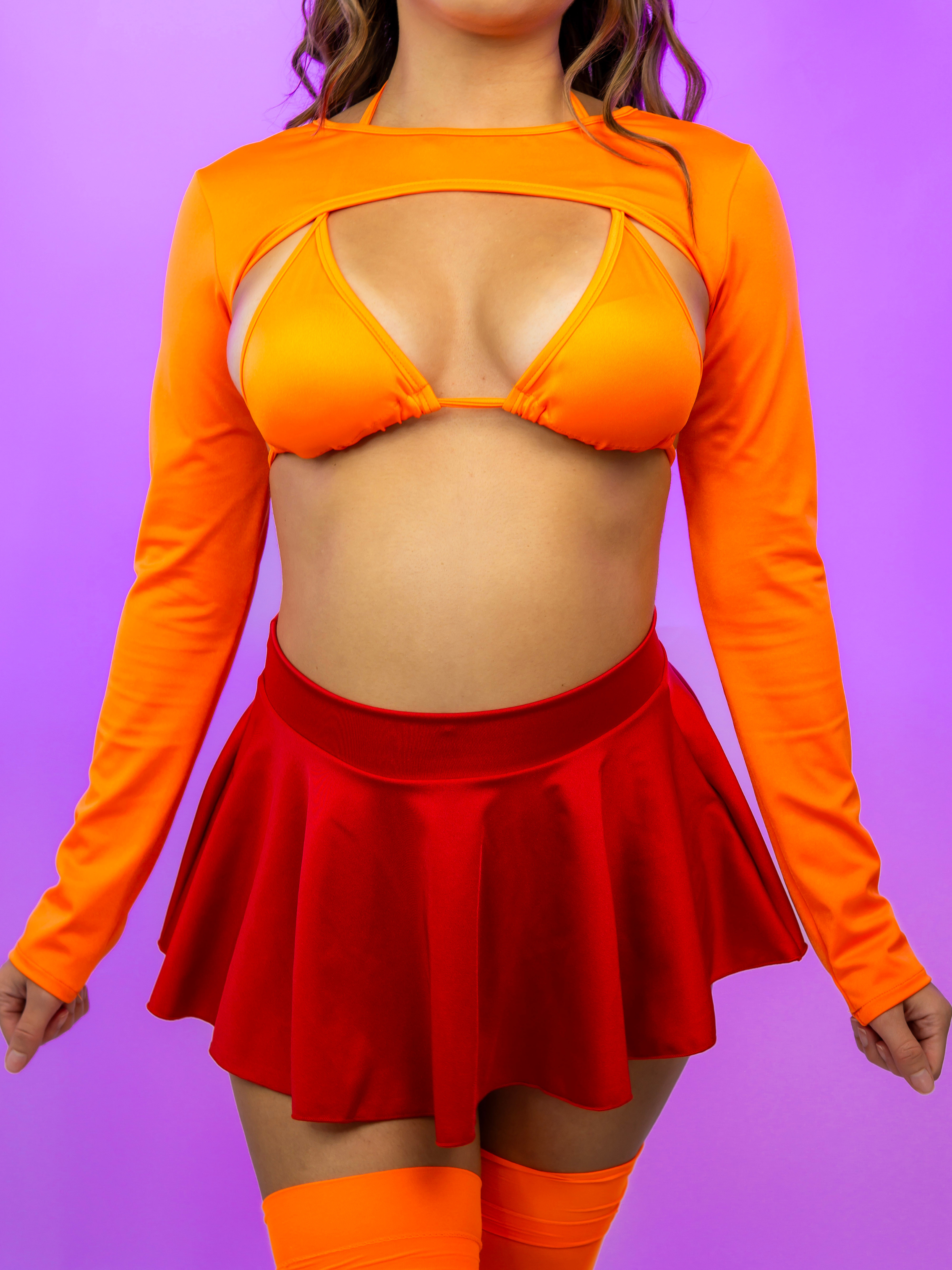 BRAINY BABE 3 PC | Triangle Top, Shrug and Skirt