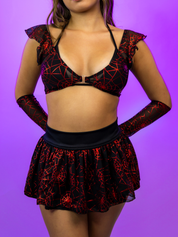LITTLE RED 3 PC | Triangle Top, Babydoll Top and Skirt