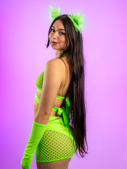 LIME WIRED FISHNET SHORTS