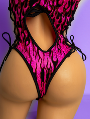 PINK FLARE SLEEVELESS BODYSUIT