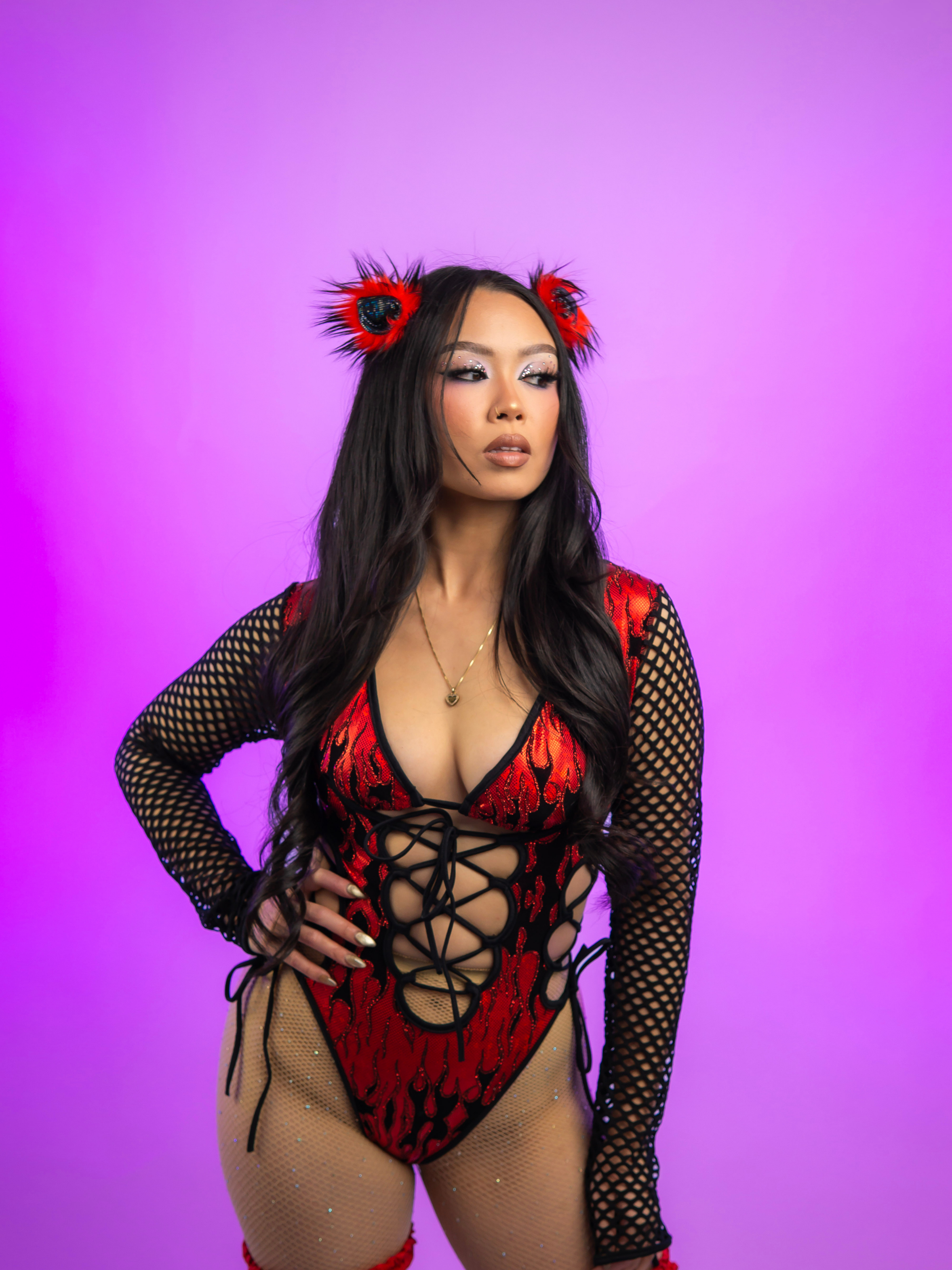 RED FLARE CORSELLA BODYSUIT